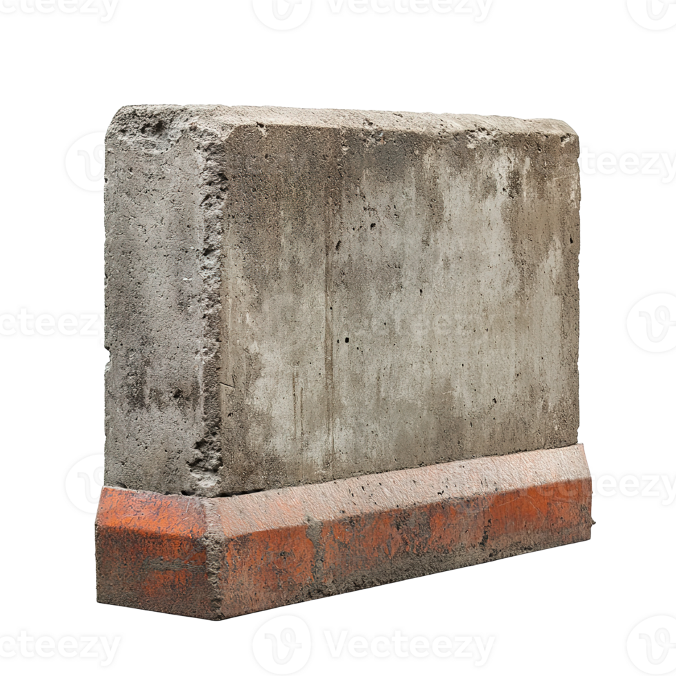 A weathered concrete block sits on a painted brick base png