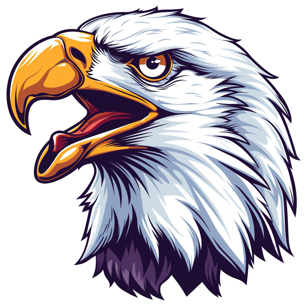 A Detailed Illustration Depicting The Side Profile Of An Eagle png