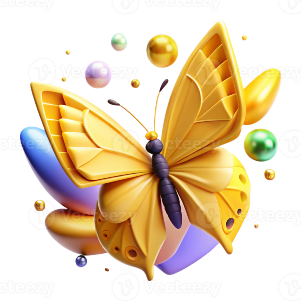 extraordinary artistic Yellow Butterfly Wings Open Cutout high quality png