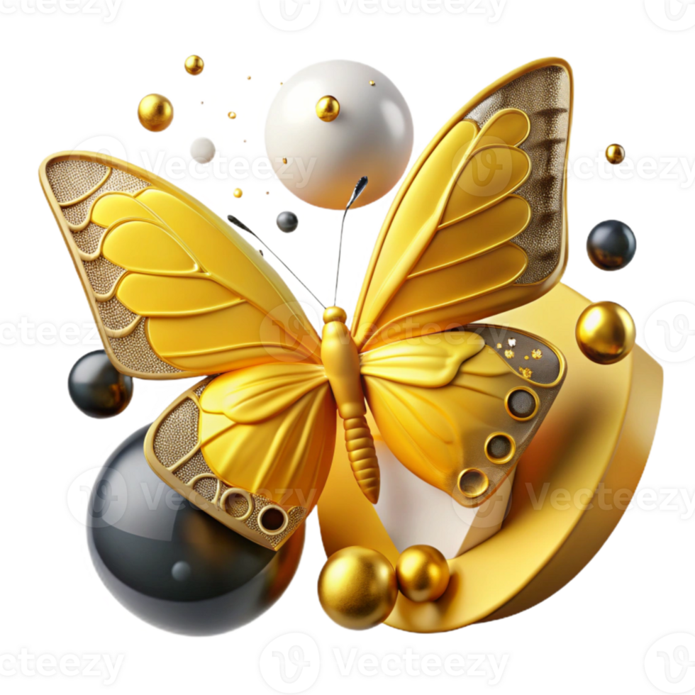 stunning minimalist Yellow Butterfly Isolated Cutout original png