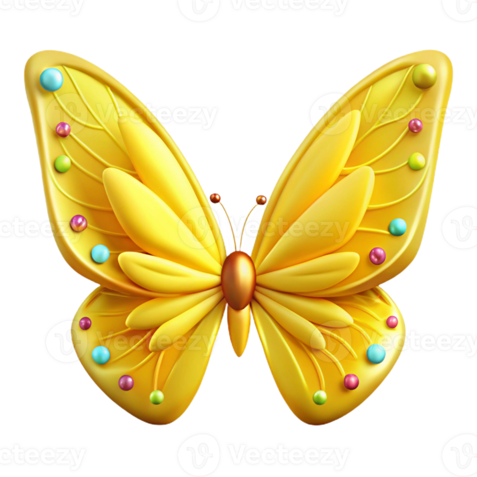 stunning classic Yellow Butterfly Wings Patterned Texture Cutout detailed png