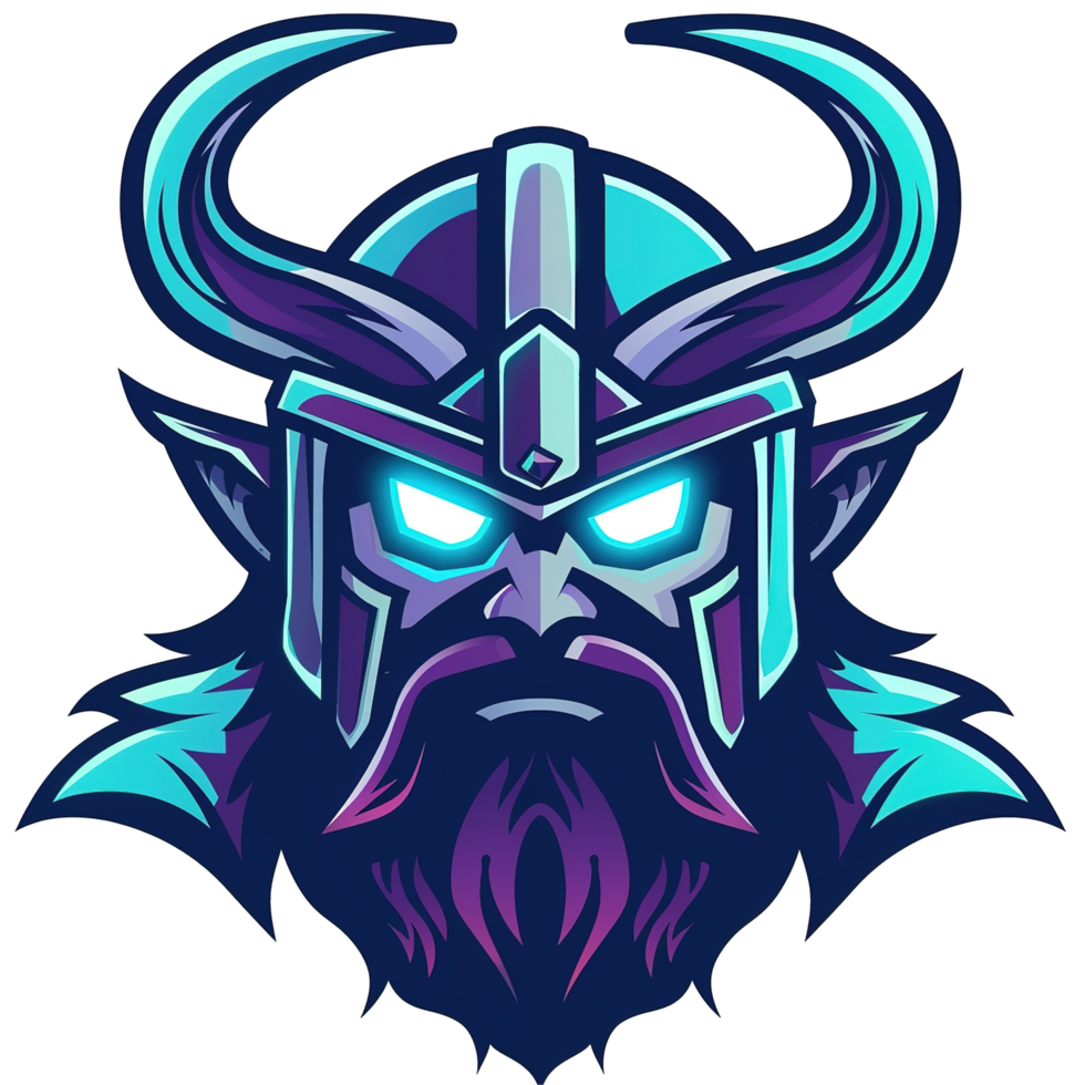 A stylized illustration of a warrior with glowing eyes png