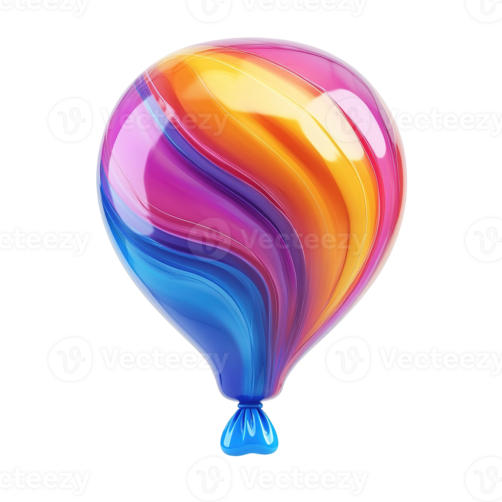 A vibrant illustration of a stylized colorful hot air balloon png