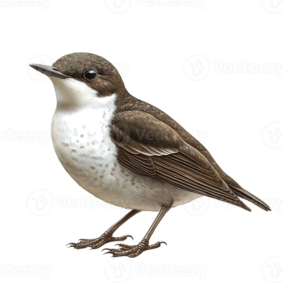A detailed illustration depicting a bird with black and white feathers png