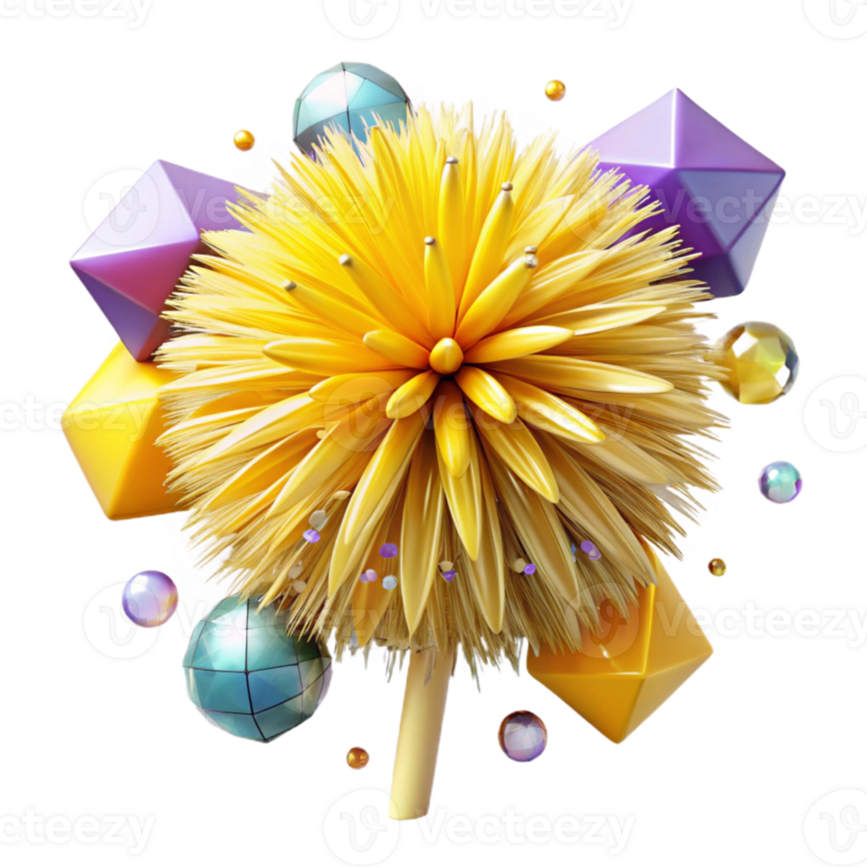 magnificent artistic Yellow Dandelion Flower Head Close Up Isolated high resolution png