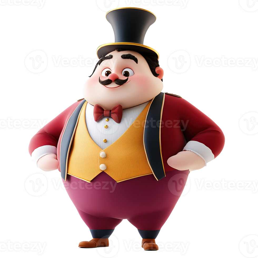 A cartoon gentleman with a fancy outfit and top hat smiles png