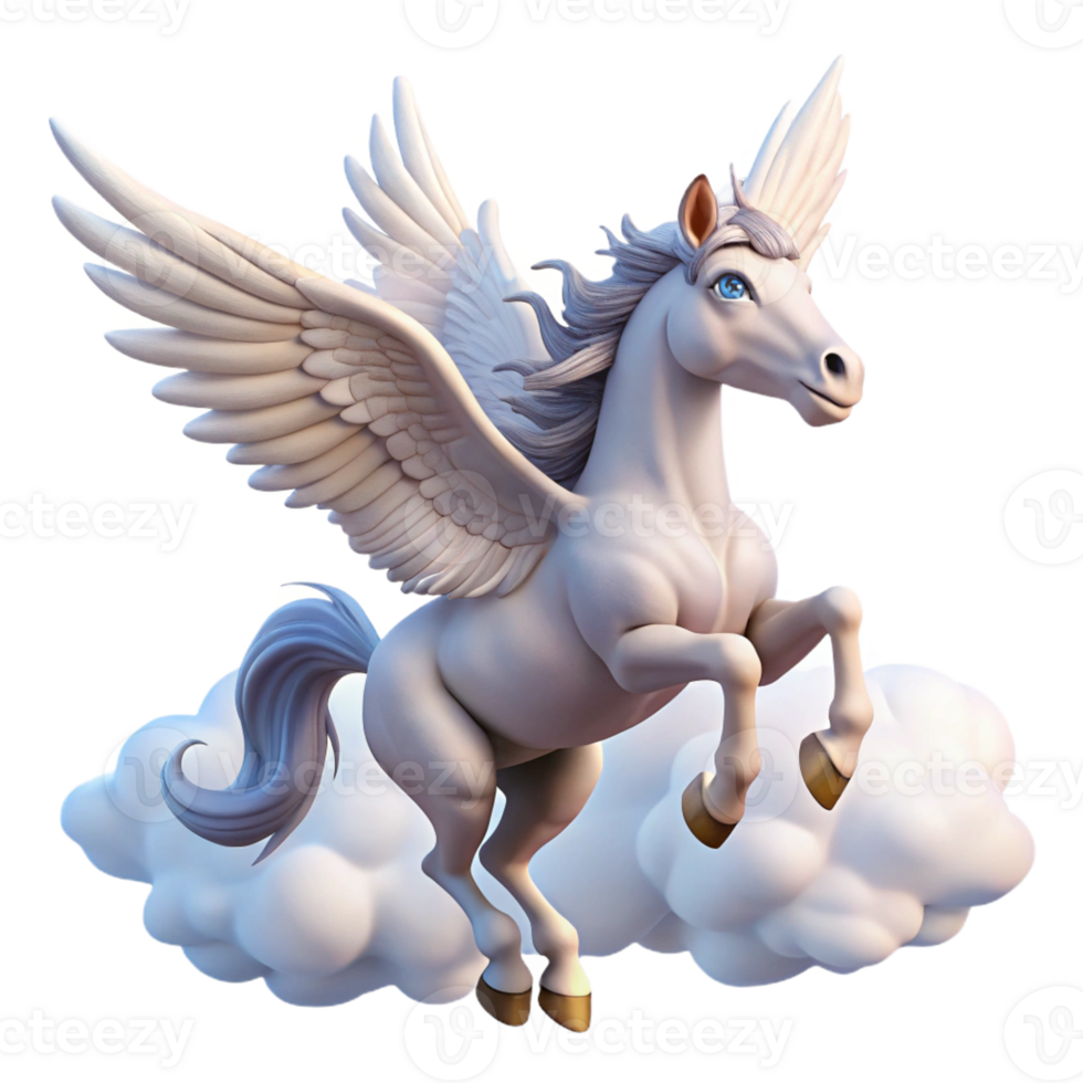 elegant rustic A graceful Pegasus taking flight from Mount Olympus, its wings catching the dawn light, clouds swirling beneath its hooves, romanticism style premium png