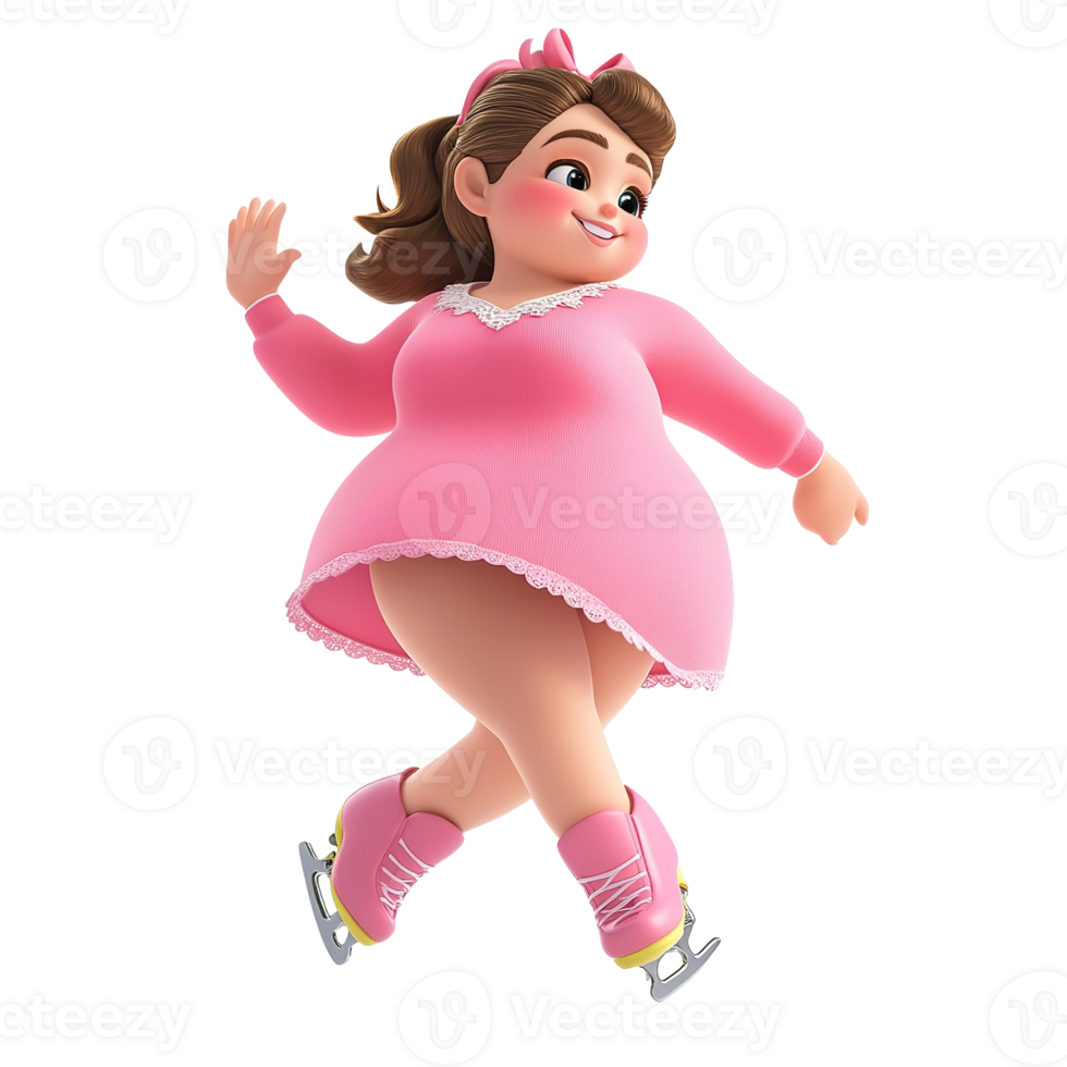 A smiling cartoon figure skating gracefully across a surface of ice png