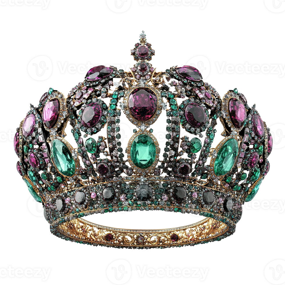 An ornate bejeweled crown displaying luxurious ornamentation and sparkling gems png