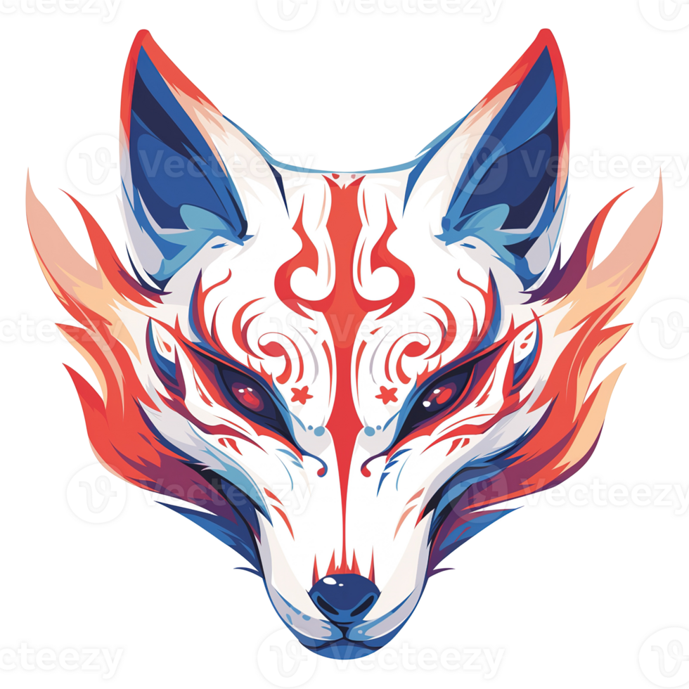 A stylized close up of an animal in a mask png
