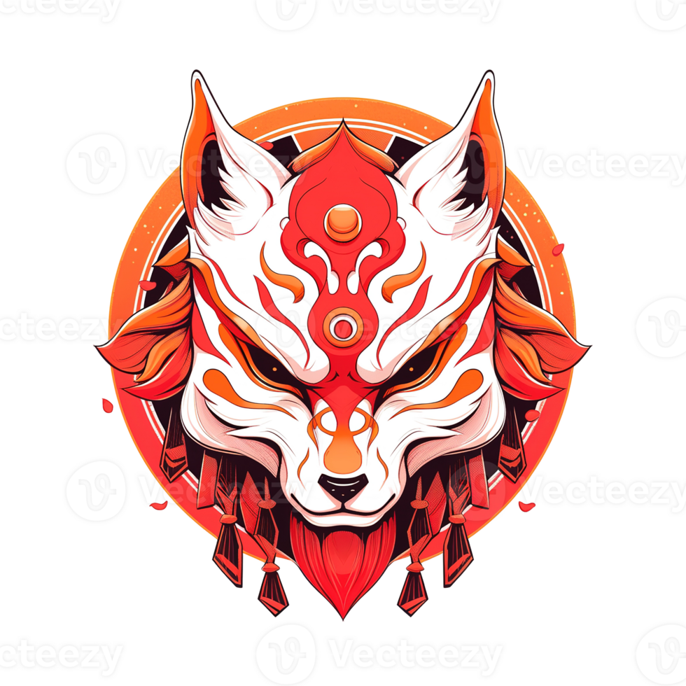 Detailed artwork depicts an ornate stylized fox face with mask png