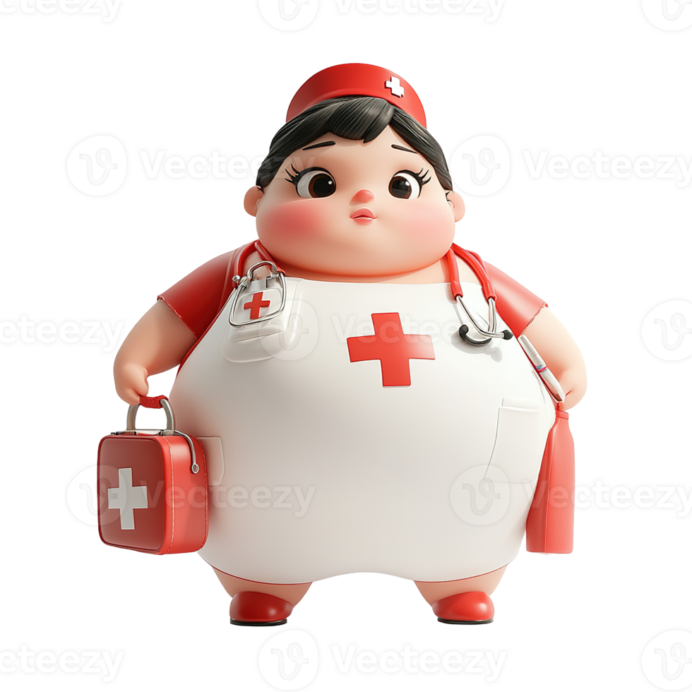 A Friendly Cartoon Nurse With Medical Supplies Ready png