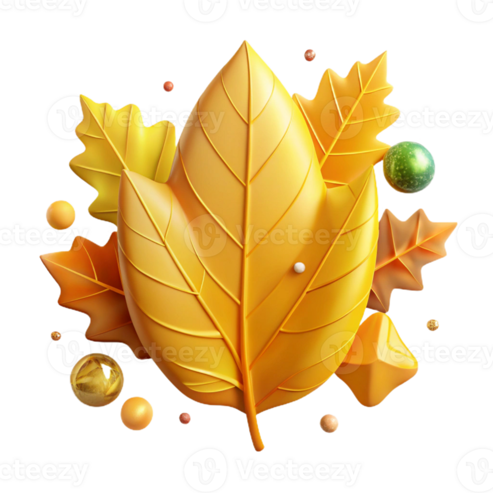 vibrant traditional Yellow Leaf Cutout with Crisp Edges Transparent Background exclusive png