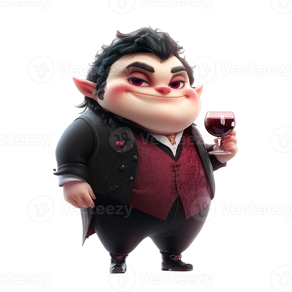 A cartoon character holding a wine glass with a smug expression png