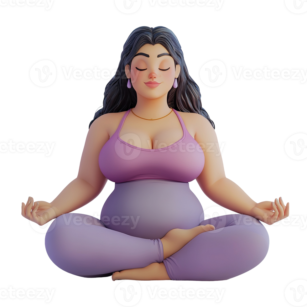 A woman in a meditative yoga pose with closed eyes png