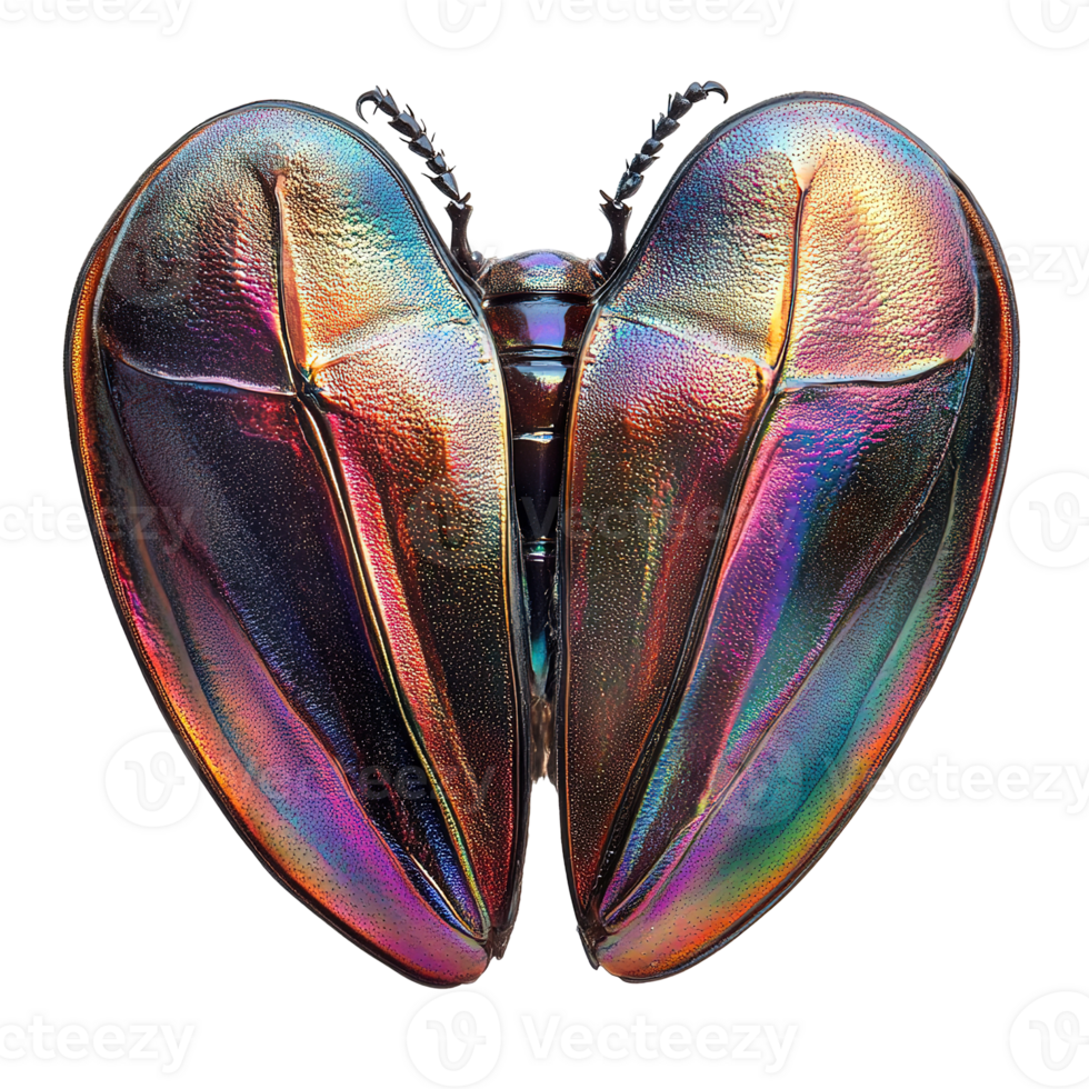 A beautiful insect with iridescent wings and metallic texture png