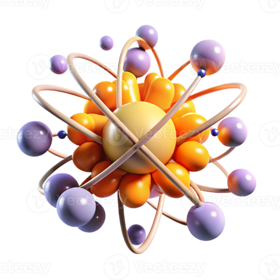 extraordinary modern A dynamic composition of colliding atoms, emitting bursts of energy, in a scientific, abstract style high quality png