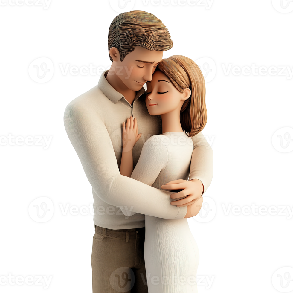 Loving Couple Embracing Each Other with Eyes Gently Closed png