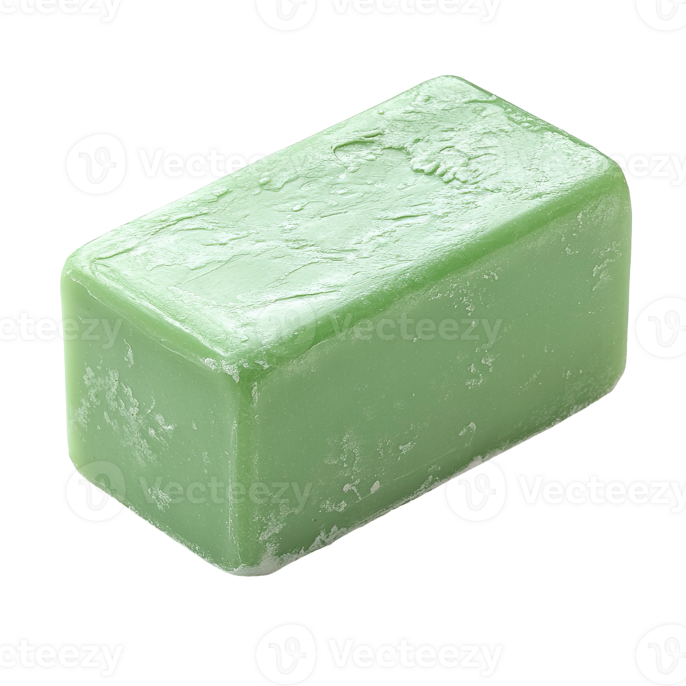 A block of green soap sitting isolated on a background png