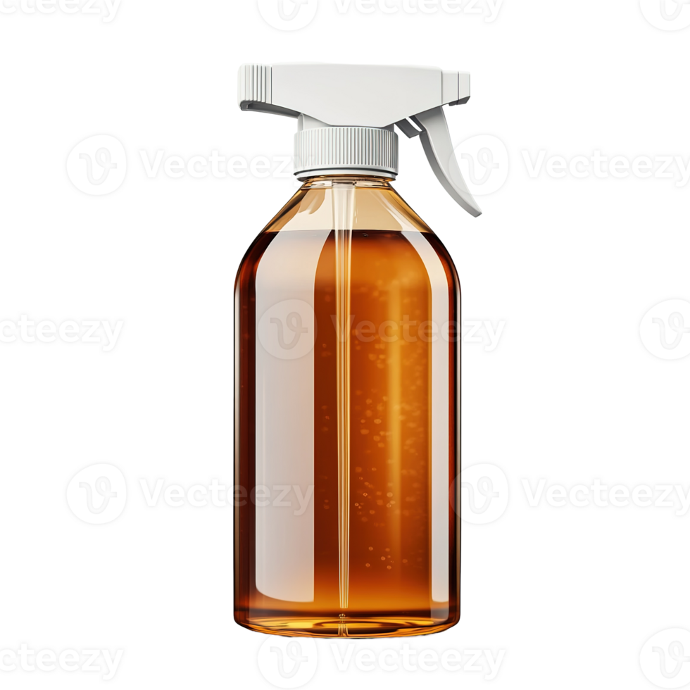 A brown liquid spray bottle displayed against a black background png