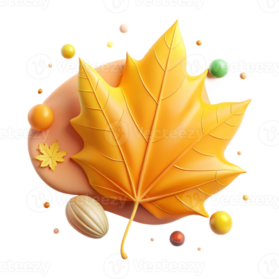 extraordinary rustic Yellow Leaf with Realistic Veins Isolated png