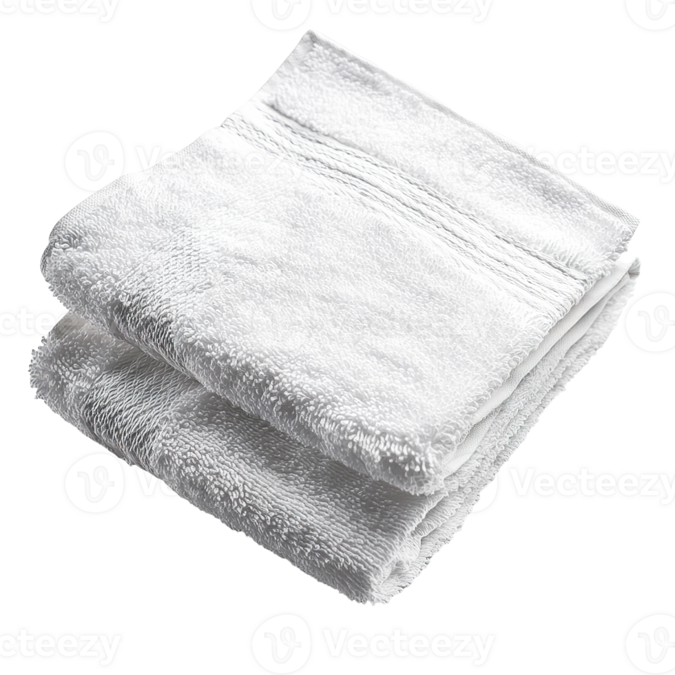A neat stack of clean white cotton towels displayed neatly png