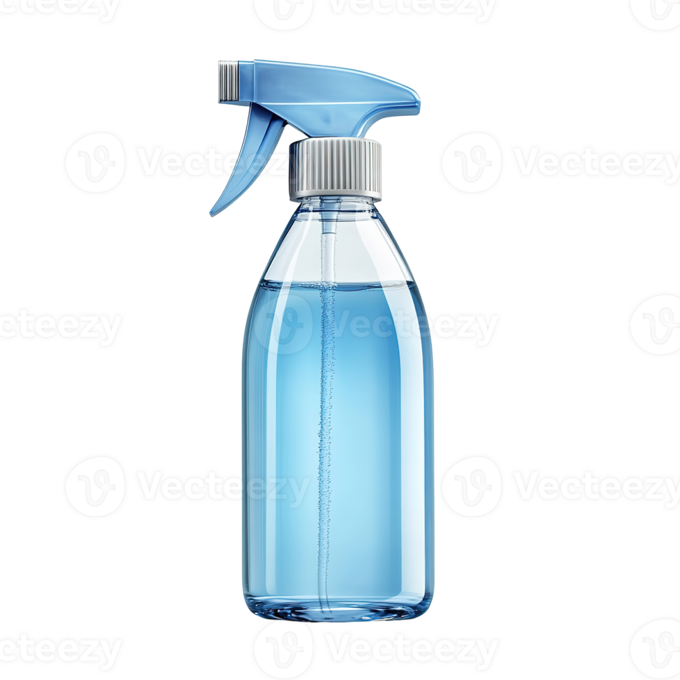 A full plastic bottle filled with liquid and a spray mechanism png