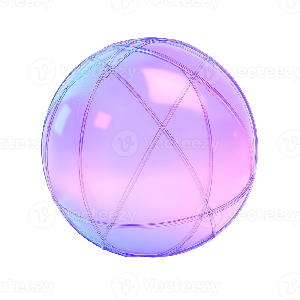 uma translúcido esférico objeto com linhas criando segmentos em isto png