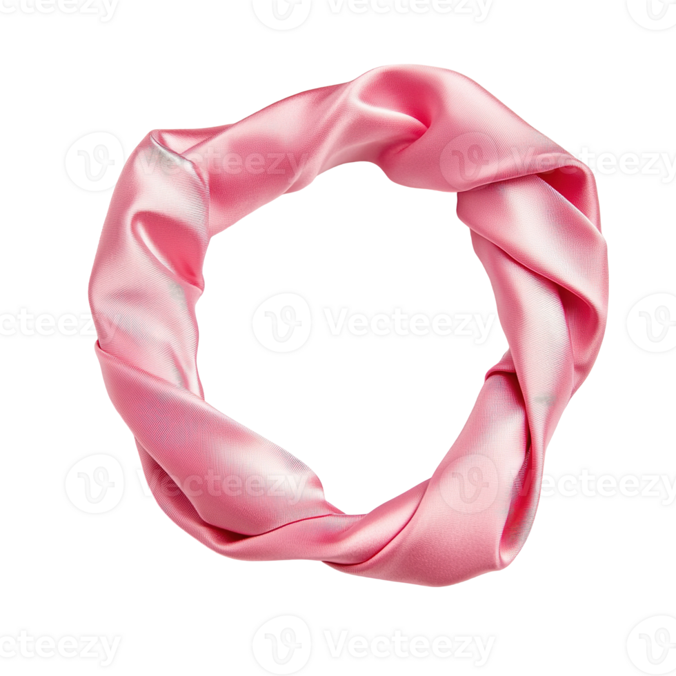 A twisted pink satin headband against a dark background png