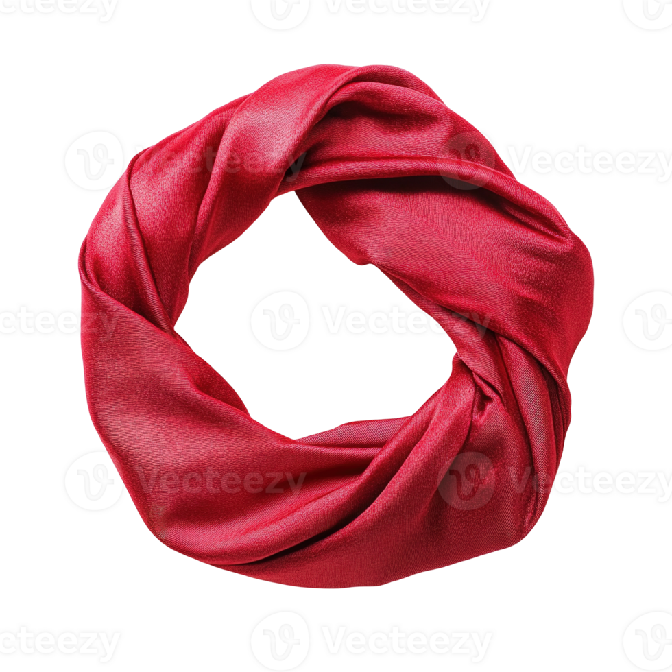 A smooth folded red fabric scarf displayed on a dark background png