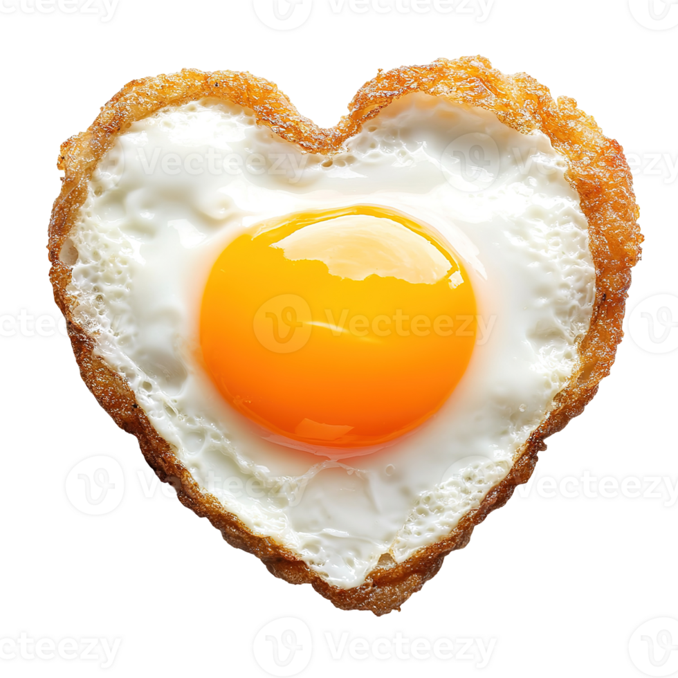 A Fried Egg Presented In A Heart Shape For A Meal png