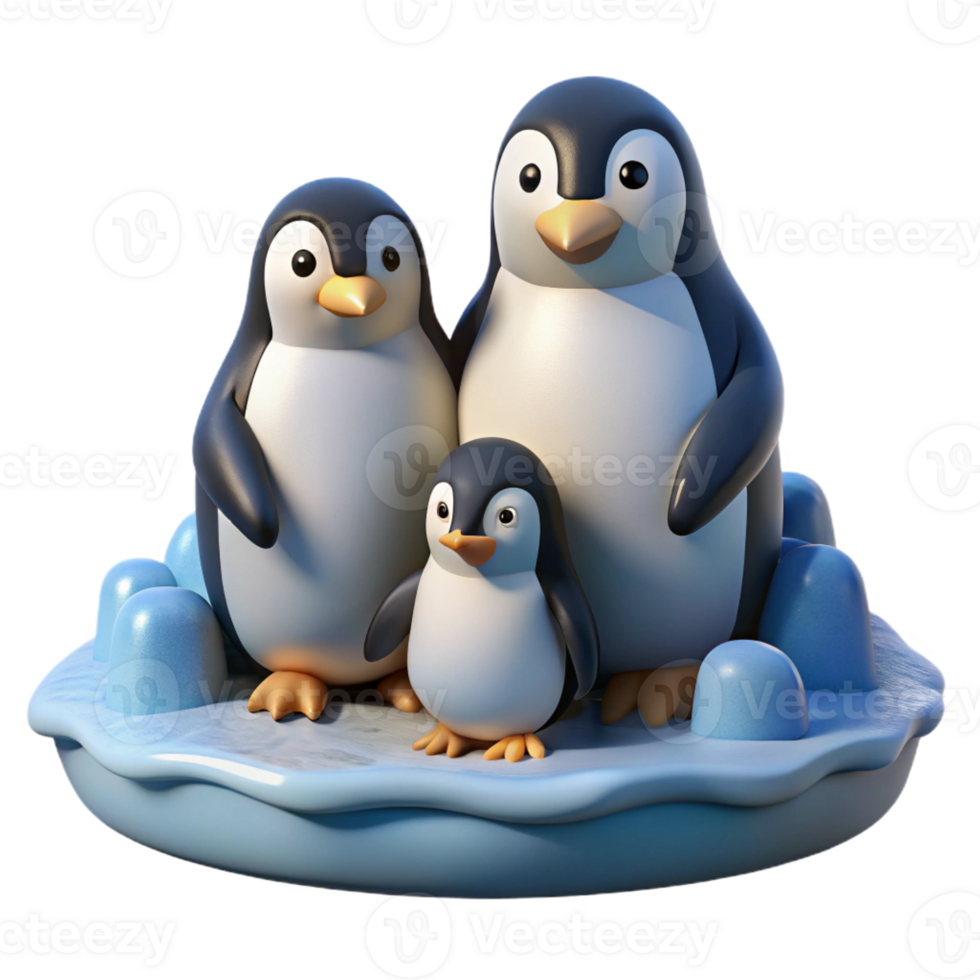 vibrant classic A family of penguins huddled together on an icy floe, under the dim light of a polar winter, in a documentary photography style genuine png