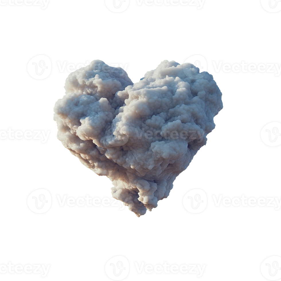 A fluffy cloud formation shaped and designed like a heart png