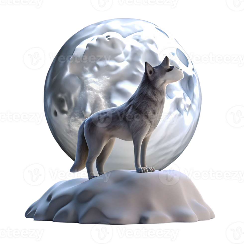 wonderful rustic A solitary wolf howling at the moon, snowy landscape, dramatic lighting authentic png