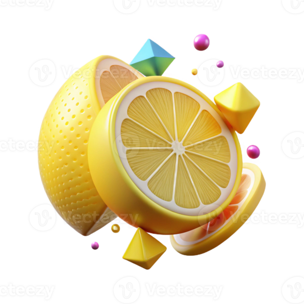 wonderful contemporary Yellow Lemon Slice Isolated Cutout detailed png