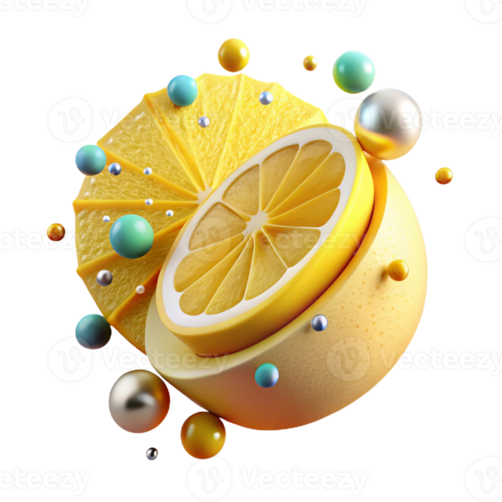beautiful modern Yellow Lemon Slice Cutout genuine png