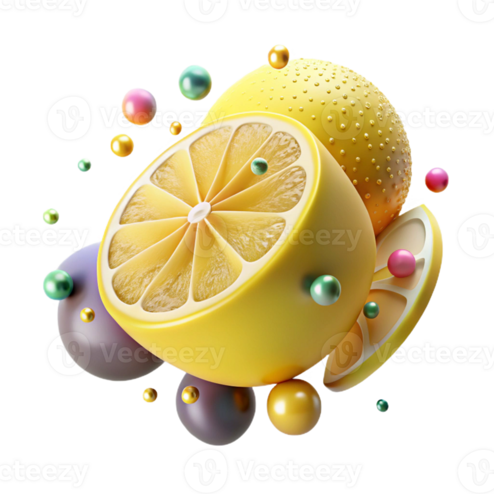 stunning modern Yellow Lemon Slice with Seeds Transparent Background detailed png