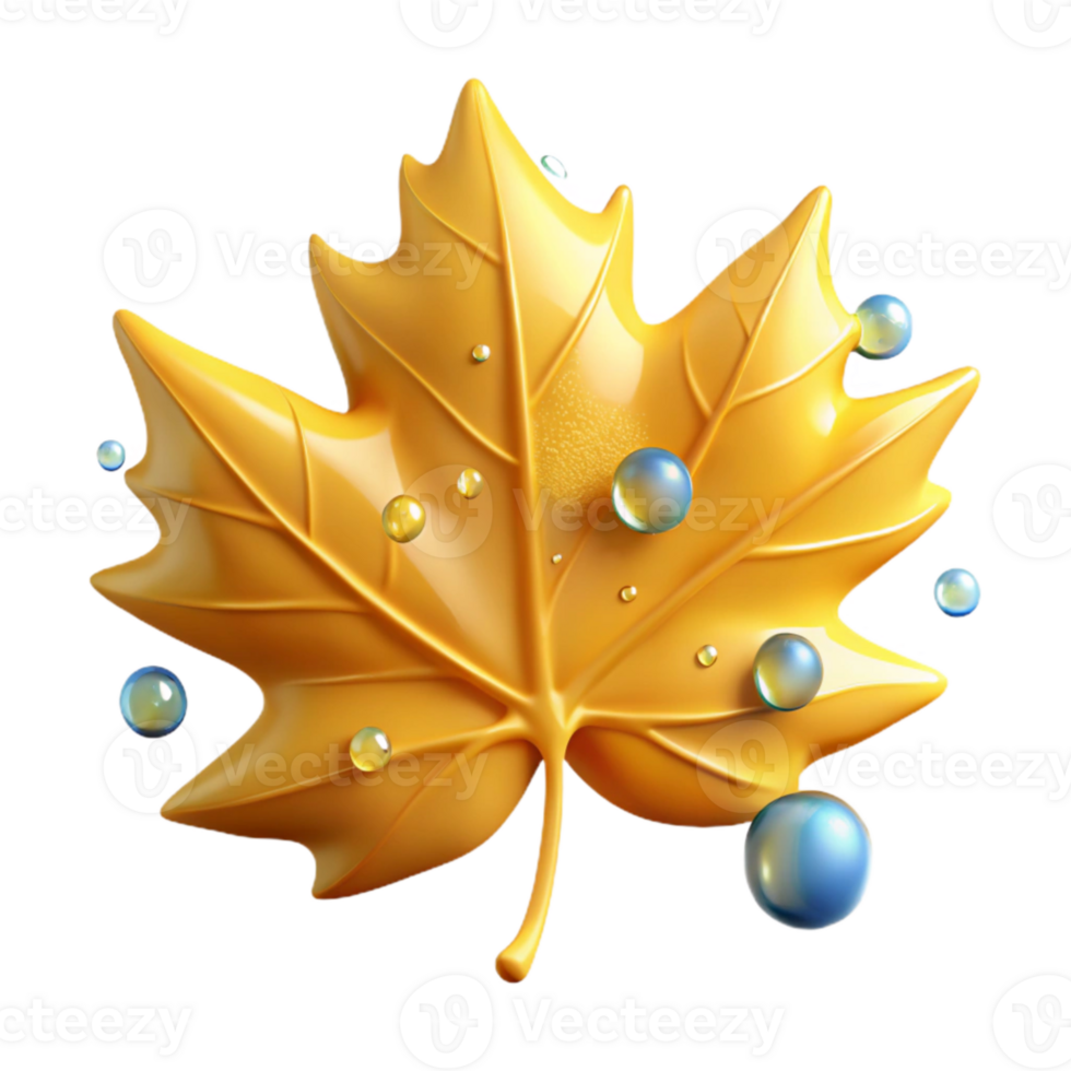 beautiful rustic Yellow Maple Leaf with Texture Cutout Isolated detailed png