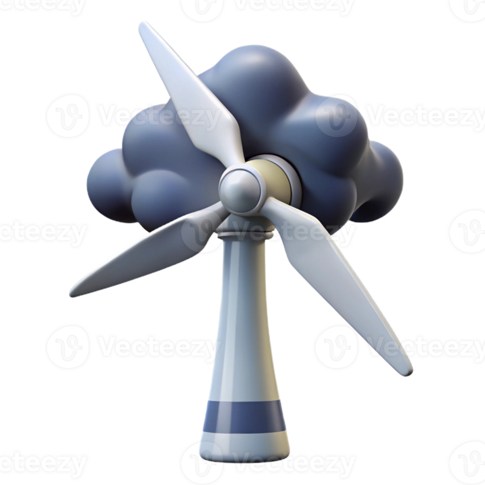 magnificent contemporary A wind turbine generating energy against a stormy sky, in a dramatic, painterly style high resolution png