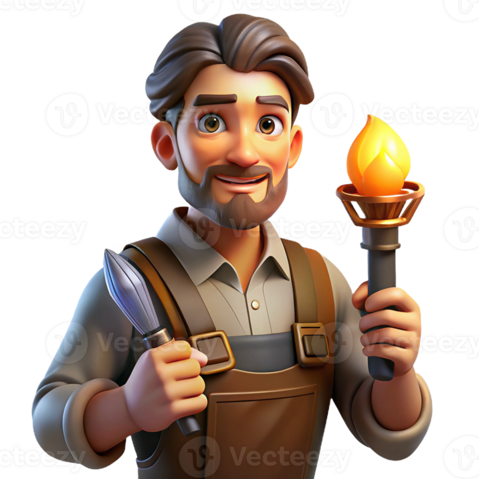 dramatic artistic Portrait of a skilled craftsperson with intricate tools in their hands, lit by the warm glow of a workshop lamp, in a detailed, realistic style exclusive png