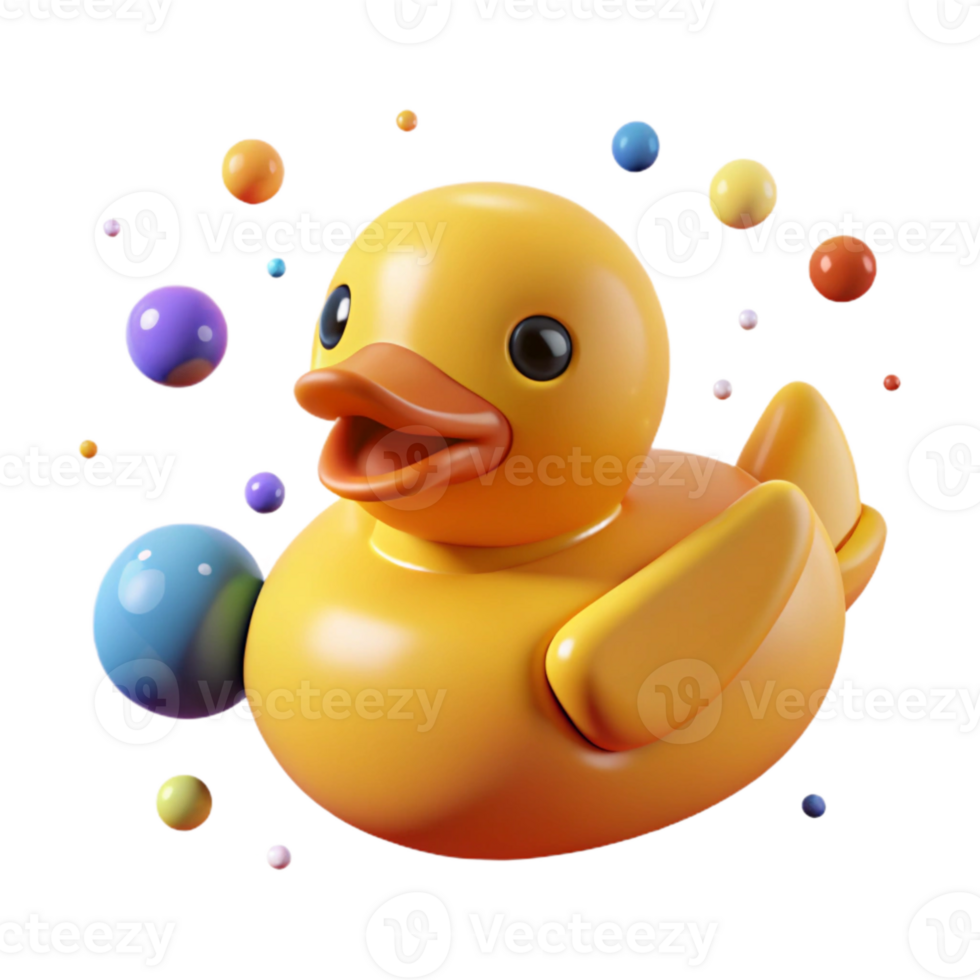 wonderful rustic Yellow Rubber Duck Cutout with Orange Beak genuine png