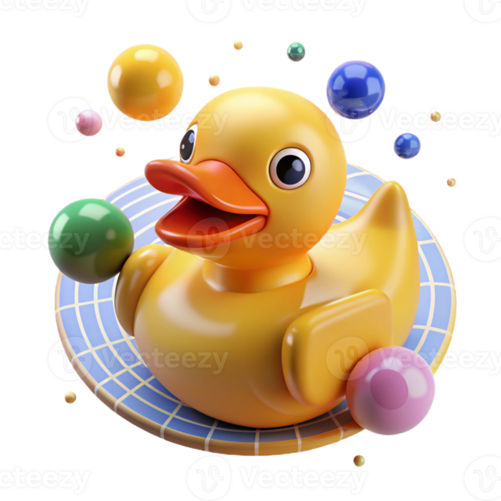 magnificent artistic Yellow Rubber Duck Cutout with Orange Beak exclusive png