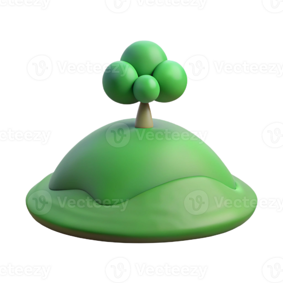 extraordinary minimalist A rolling green hill with a single tree, minimalist style, soft natural lighting detailed png