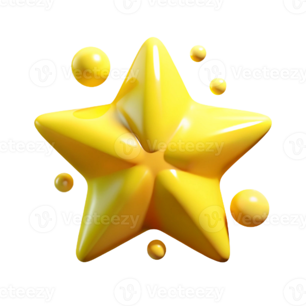 magnificent modern Yellow Star Isolated with Five Points high quality png