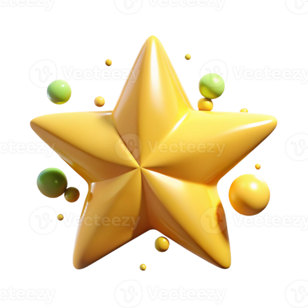stunning classic Yellow Star Isolated with Five Points original png
