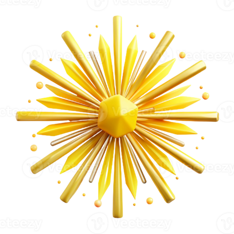extraordinary contemporary Yellow Sunburst Isolated with Radiating Lines authentic png