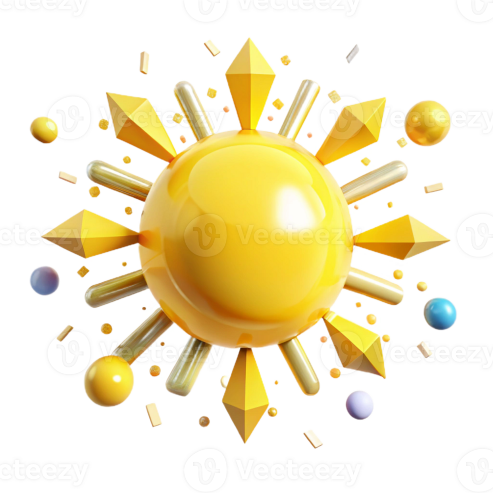 elegant abstract Yellow Sun Rays Cutout exclusive png