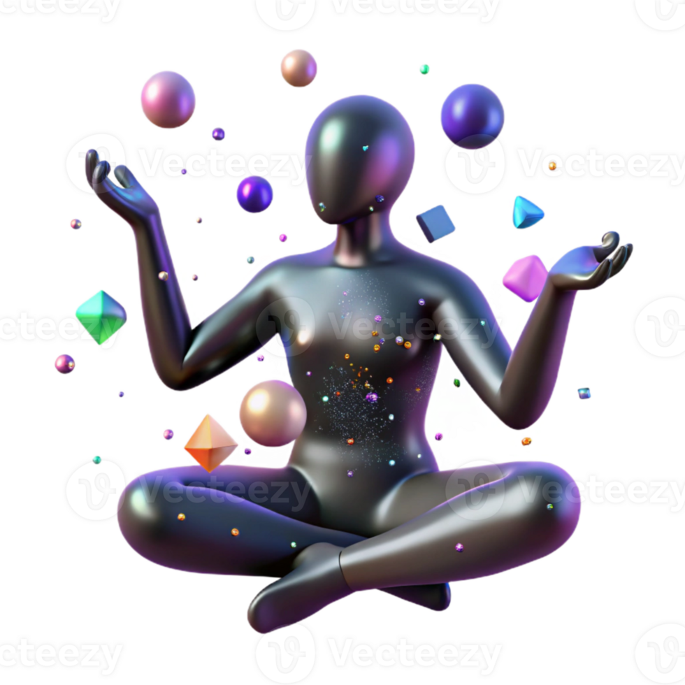 impressive rustic Yoga Pose Silhouette Cutout on Transparent Background professional png