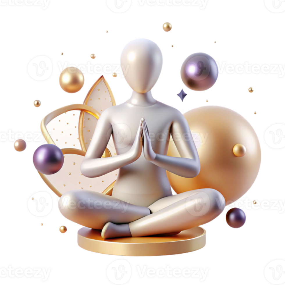 magnificent modern Yoga Pose Silhouette Cutout on Transparent Background genuine png