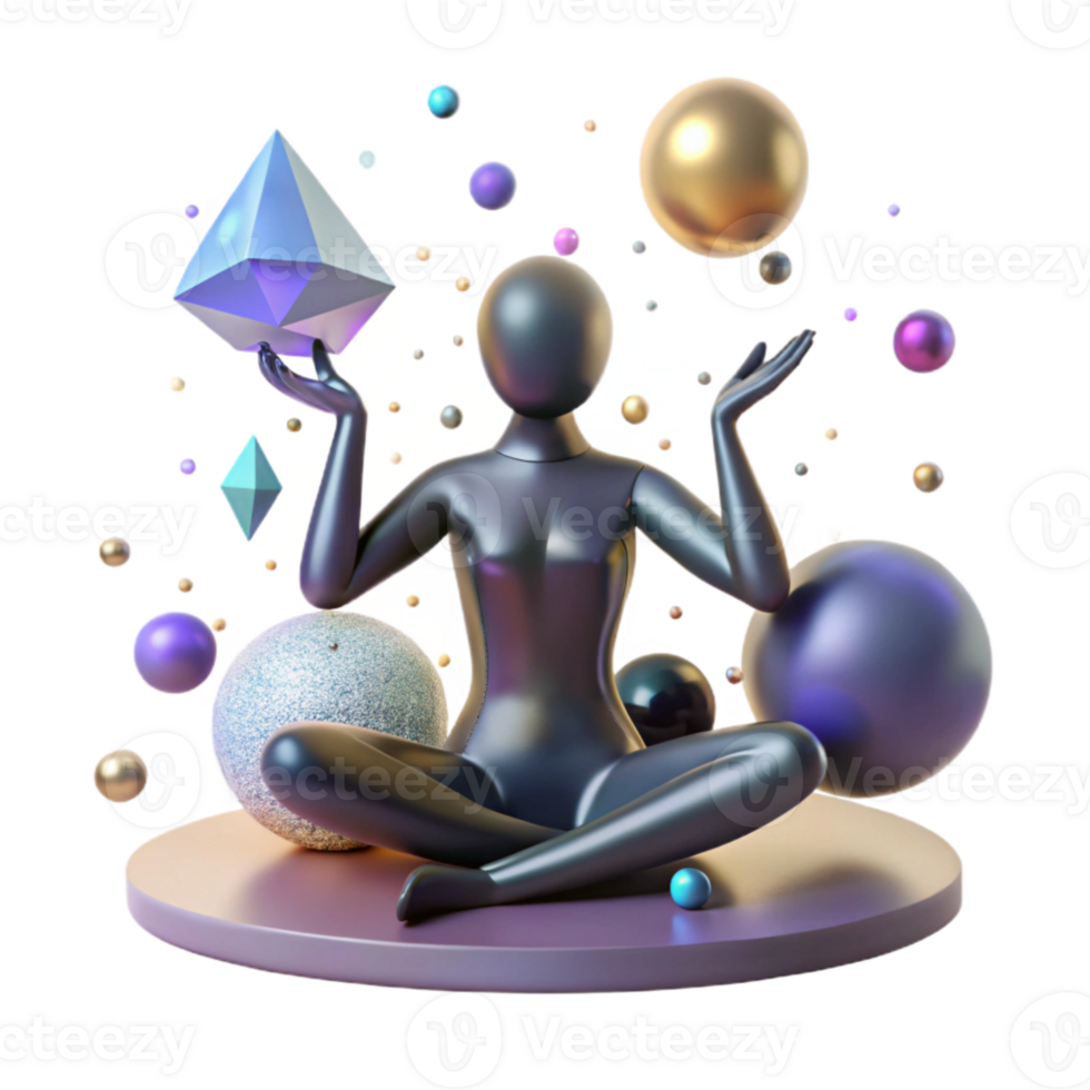 stunning abstract Yoga Pose Silhouette Cutout on Transparent Background original png